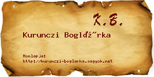 Kurunczi Boglárka névjegykártya